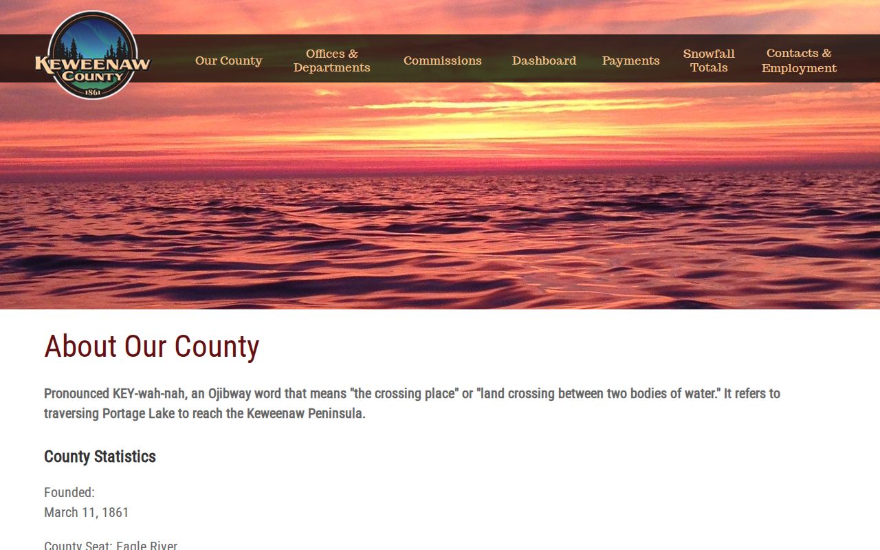 Ahmeek criminal records context from official Keweenaw County history