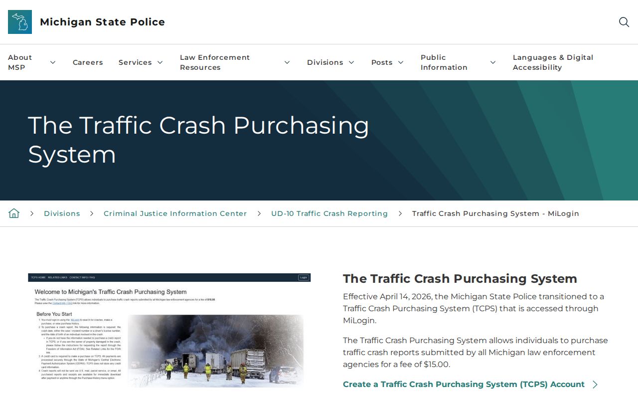 Michigan crash report ordering for a Keweenaw County arrest or traffic incident