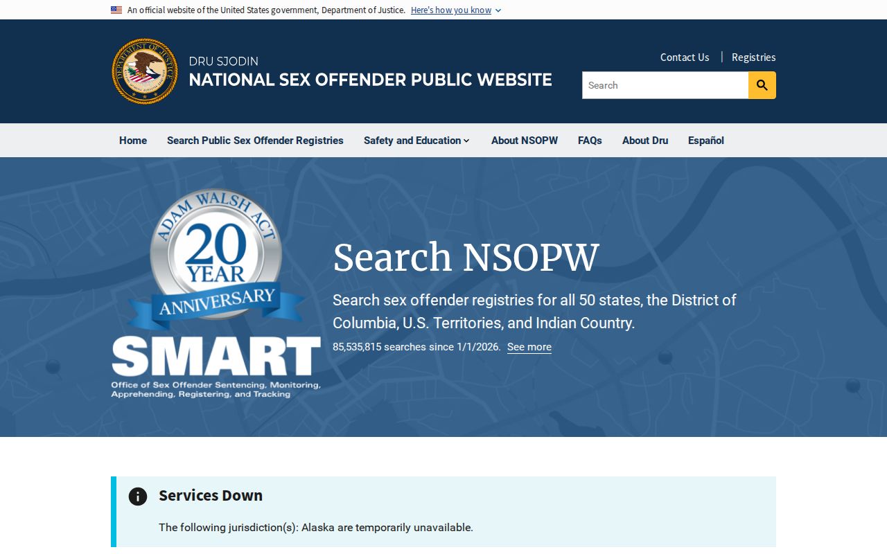 National search supporting a Keweenaw County sex offender lookup